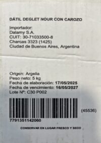 Dátiles Deglet Nour con carozo GLUTEN FREE - NON GMO x 1 Kg - Imagen 3