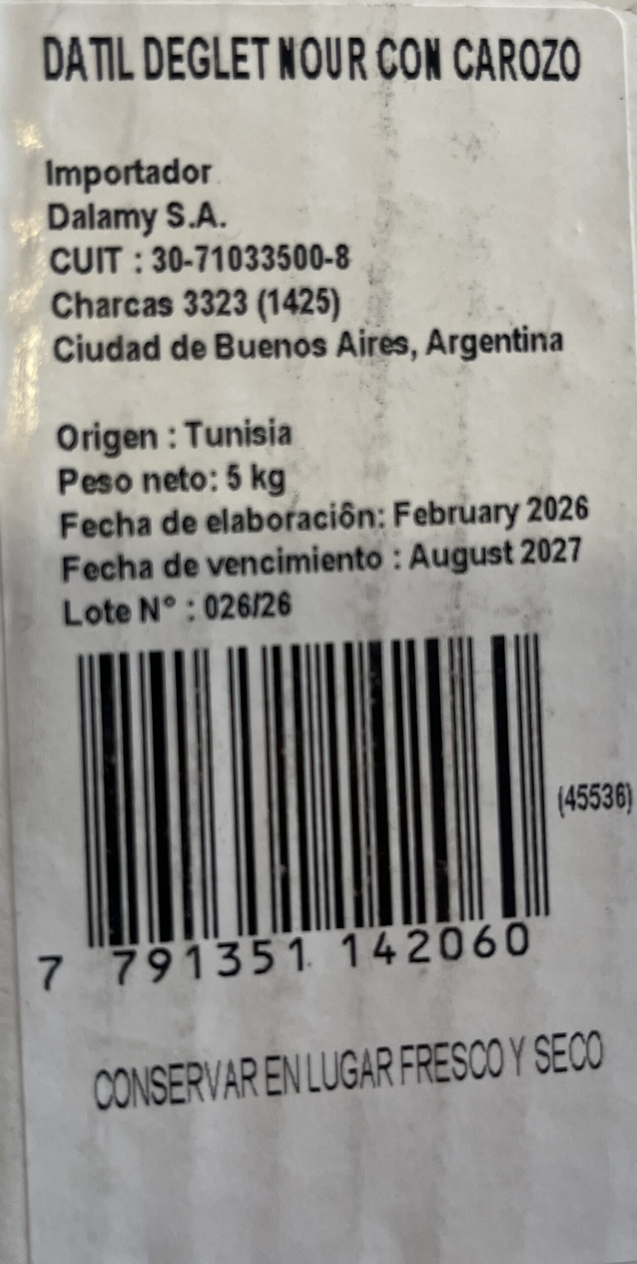 Dátiles Deglet Nour con carozo GLUTEN FREE fraccionados x 1 Kg - Imagen 2
