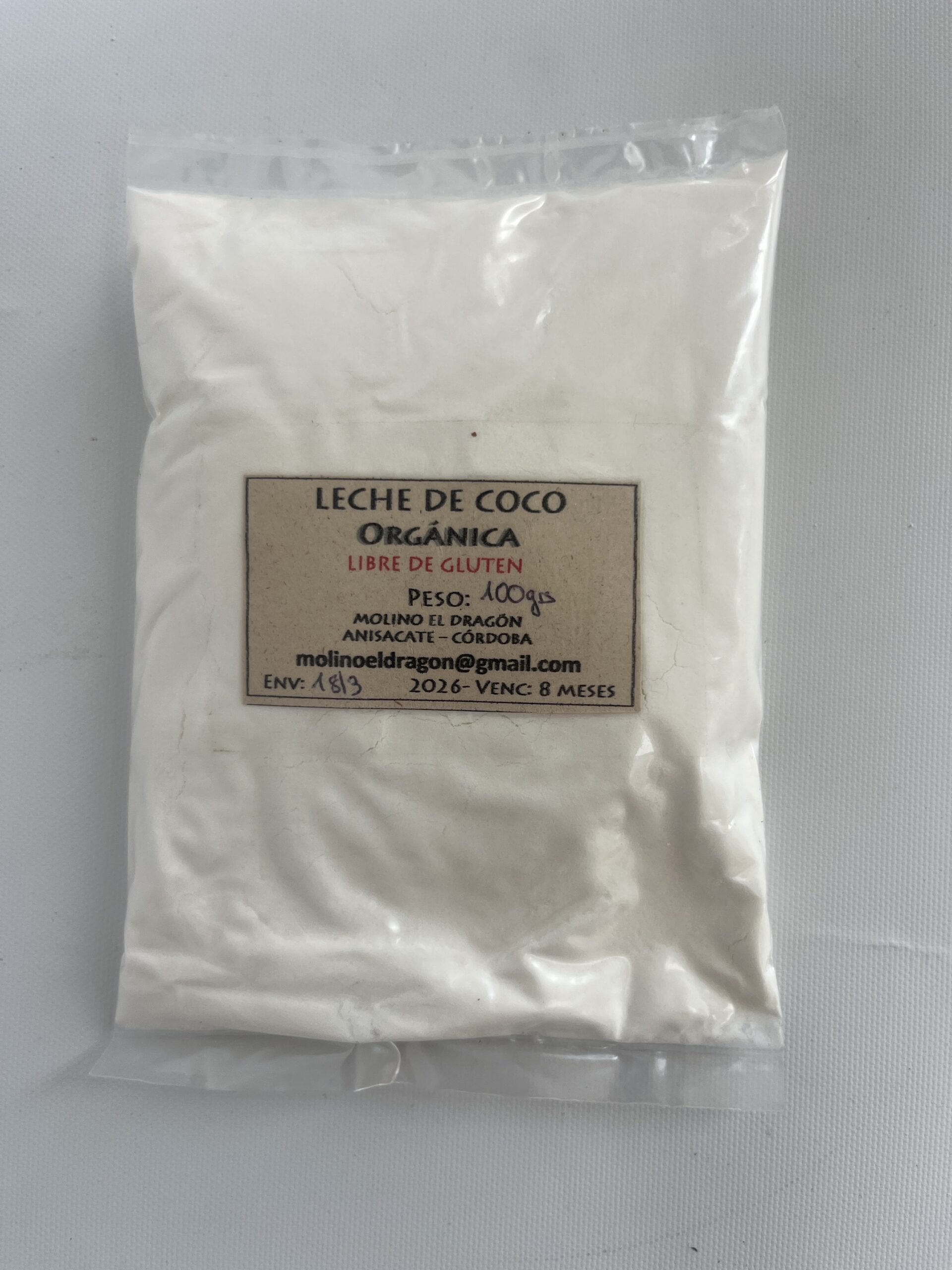 Leche de Coco Bio x 100 grs MOLINO EL DRAGÓN