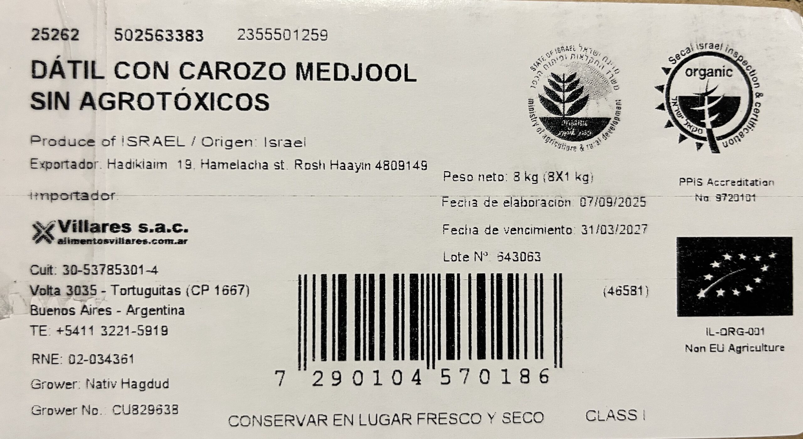 Dátiles Medjoul con carozo ORGÁNICOS Veganos Gluten free x 1 Kg - Imagen 2