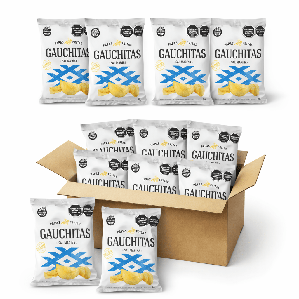Papas Fritas con Sal Marina Patagonia x 80 grs. GAUCHITAS - Caja x 14un -