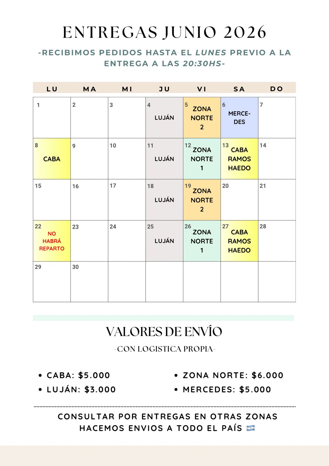 Calendario Junio