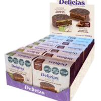 CAJA x 14 Alfajores PREMIUM -Pistacho y Mousse de Chocolate- DELICIAS DE LA PATAGONIA