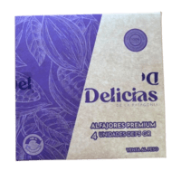 CAJA x 4 Alfajores PREMIUM -Pistacho, limón , mousse choco y zarzamora- DELICIAS DE LA PATAGONIA