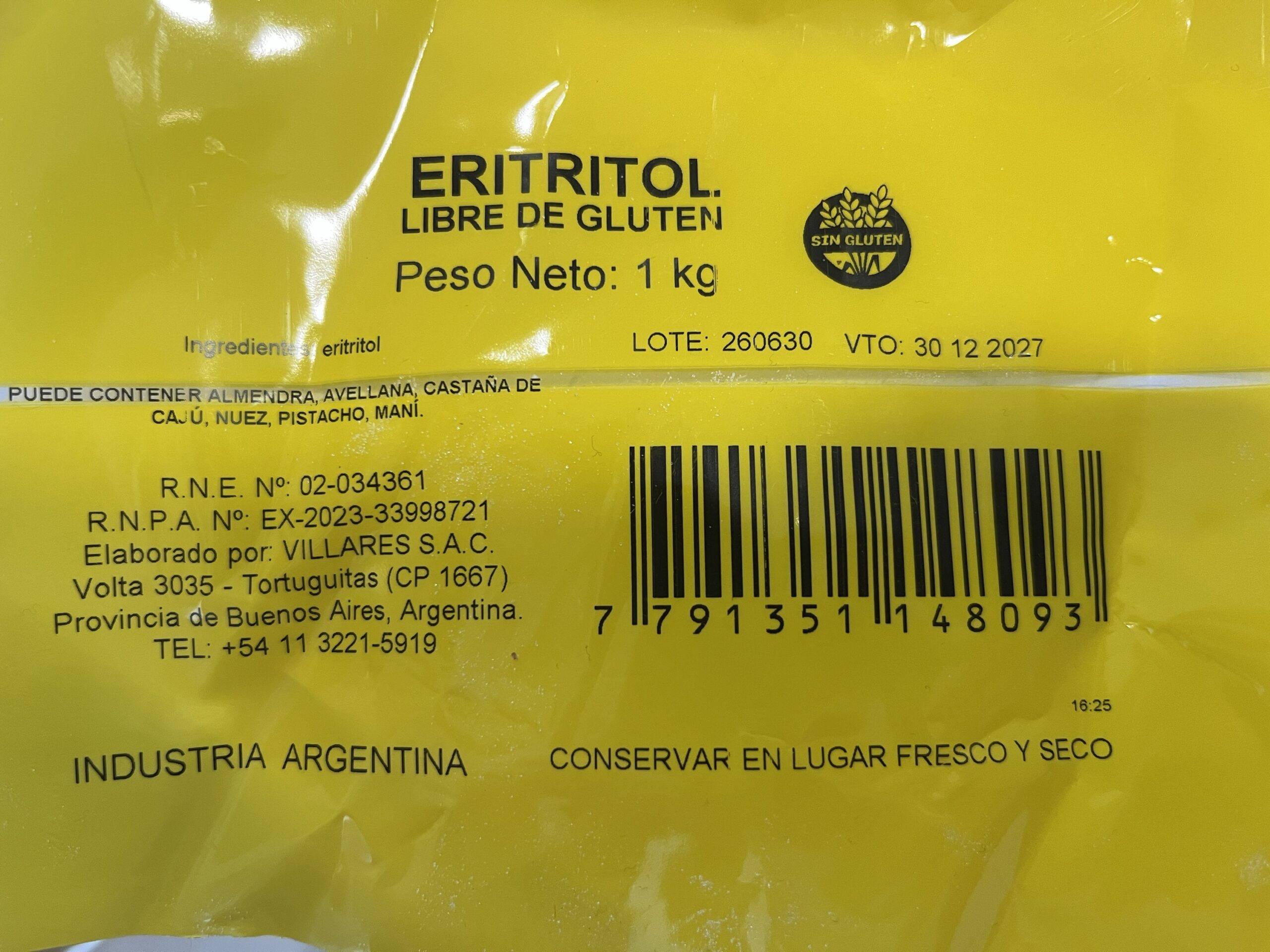 Eritritol Puro en Polvo SIN TACC x 1 Kg EL PEONCITO - Imagen 2